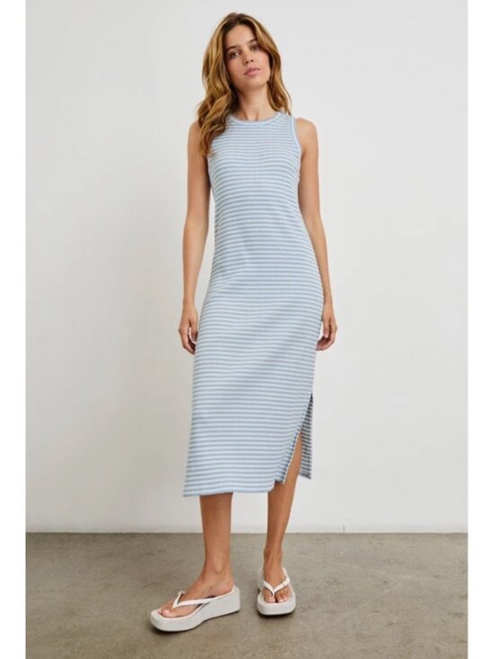 Rails Dresses & Skirts - Rails VGUC Chambary & White Striped Ribbed Sleeveless Midi Dress in Size Small
